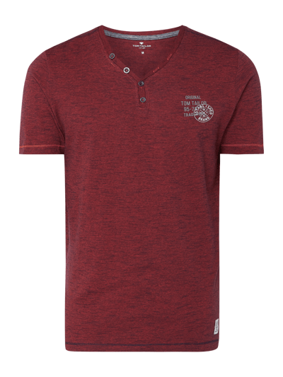 Tom Tailor Serafino-Shirt mit Streifenmuster Rot 2