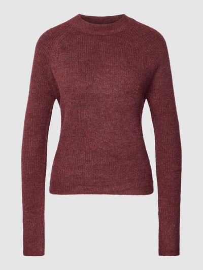 Pieces Gebreide pullover met raglanmouwen, model 'ELLEN' Bordeaux - 2