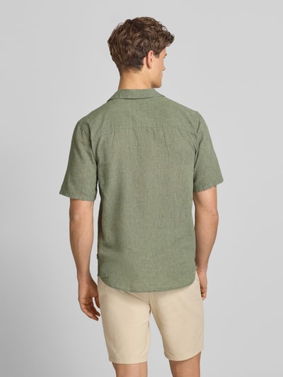 ONLY & SONS Slim Fit Freizeithemd aus Baumwoll-Leinen-Mix Modell 'CAIDEN' Hellgruen 5