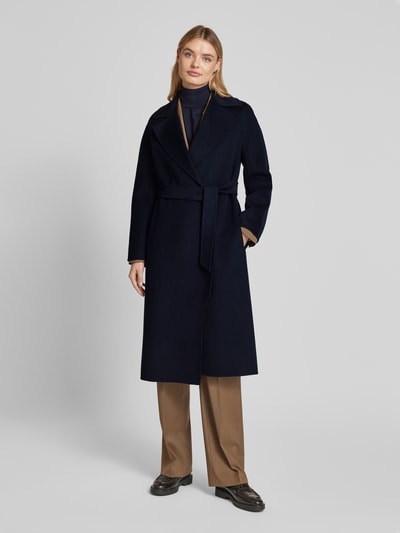 Max Mara Studio Wollmantel mit Reverskragen und Kaschmir-Anteil Modell 'CLES' Marine 4