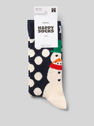 Happy Socks Socken aus Baumwollmix Modell 'Jumbo Snowman' Marine 3