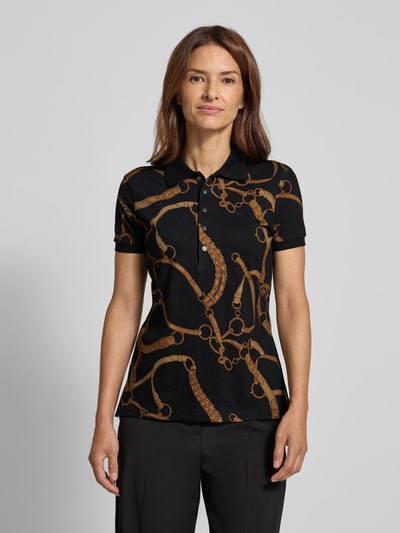 Lauren Ralph Lauren Slim fit poloshirt met labelstitching Zwart - 4