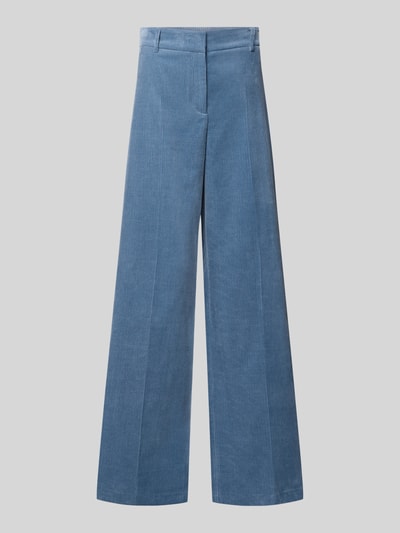 Produktfoto, Relaxed Fit Anzughose aus Cord von Christian Berg Woman Selection in Hellblau mit Eingrifftaschen, Knopf- und Reißverschluss.