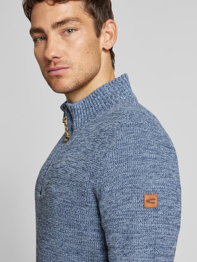 camel active Strickpullover mit gerippten Abschlüssen Rauchblau 3