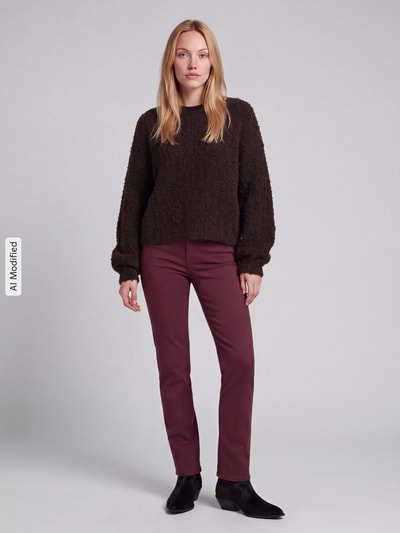 VERO MODA Pullover mit strukturierter Oberfläche Modell 'CARMEN' Schoko 1