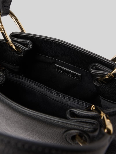 Produktfoto, schwarze Umhängetasche im Leder-Optik Modell 'Orin 2.0_Tote Mini' von HUGO für Damen, goldene Details, strukturierte Oberfläche, Kontext: Damen Umhängetasche von HUGO