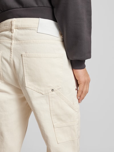 EIGHTYFIVE Straight fit jeans met logomotief Offwhite - 3