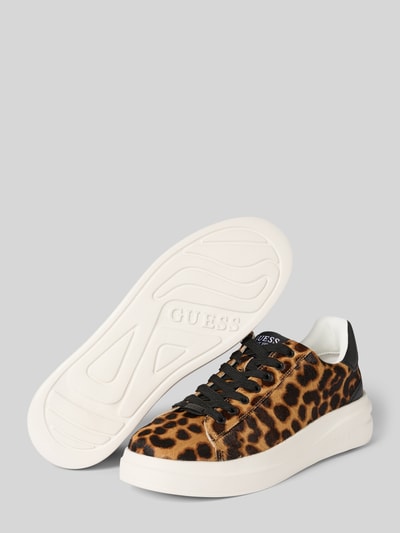 Guess Sneakers met vetersluiting, model 'ELBINA8' Camel - 4