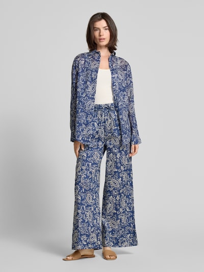 MANGO Stoffhose mit elastischem Bund Modell 'NEMO' Hellblau 1