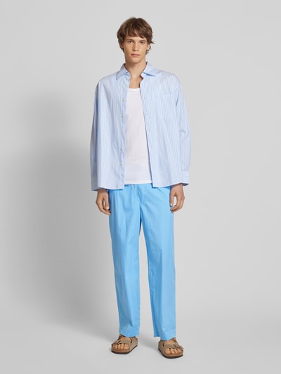 REVIEW Stoffhose mit elastischem Bund und Eingrifftaschen Bleu 1