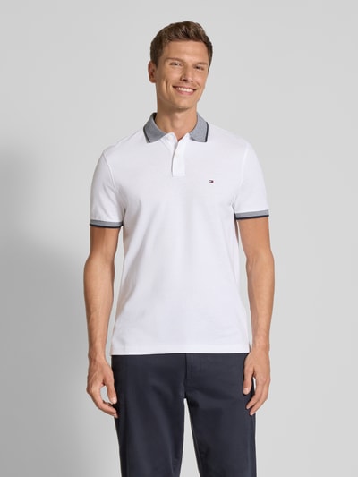 Tommy Hilfiger Regular Fit Poloshirt aus Baumwoll-Leinen-Mix Weiss 4