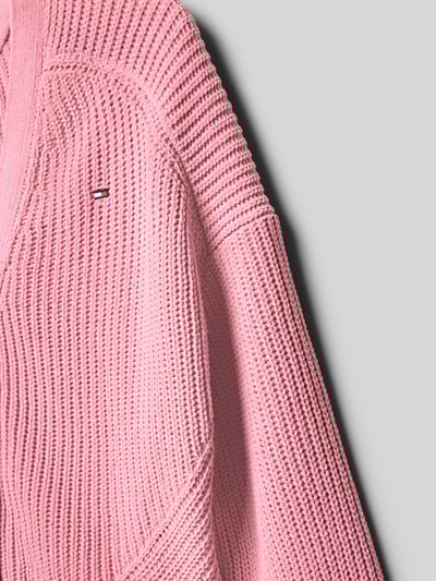 Tommy Hilfiger Teens Regular Fit Strickjacke mit Rippenstruktur modell 'CHENILLE'' Pink 2