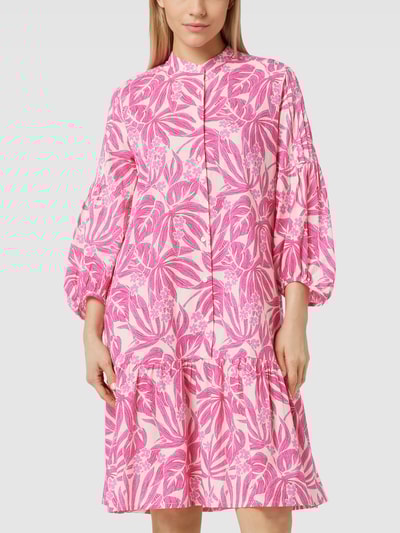0039 Italy Blousejurk met all-over motief, model 'Mila' Roze - 4