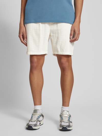 Only & Sons Loose fit korte broek met structuurmotief, model 'TEL' Offwhite - 4