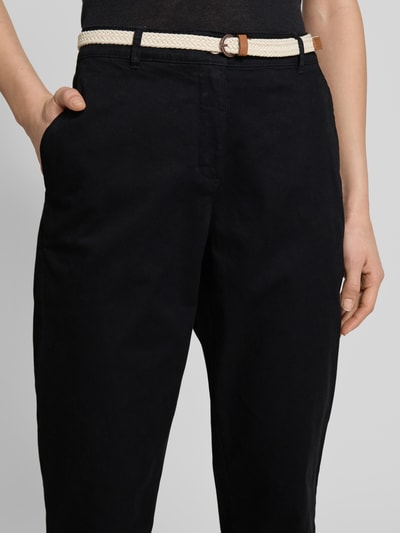 Christian Berg Woman Casual Fit Chino mit Gürtel Black 3