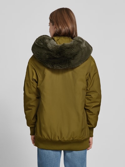 Original Bombers Jacke mit Kunstfellbesatz Khaki 5