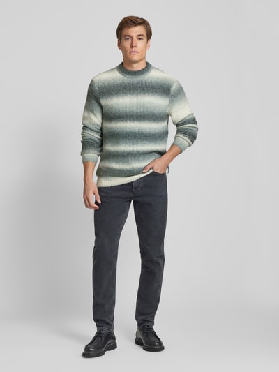 Casual Friday Strickpullover mit Stehkragen Modell 'Karl' Mittelgrau 1