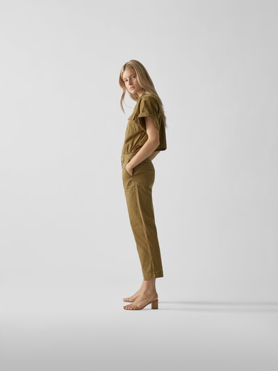 Frame Jumpsuit mit Stehkragen Khaki 4