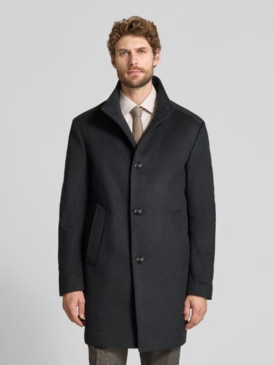 JOOP! COLLECTION Lange jas met hoge opstaande kraag model 'MARAN' Zwart - 4