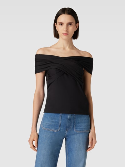 Lauren Ralph Lauren T-shirt w kopertowym stylu model ‘BARNITA’ Czarny 4