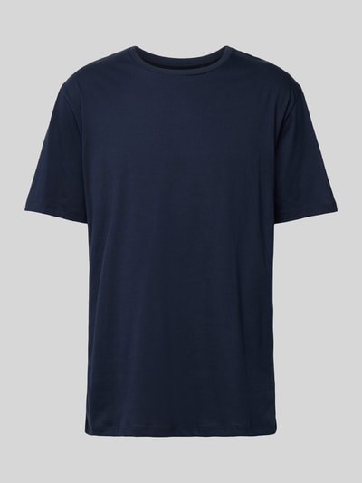 Schiesser T-shirt met geribde ronde hals Marineblauw - 2