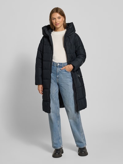 khujo Regular fit gewatteerde lange jas met gevoerde opstaande kraag, model Jilia' Marineblauw - 1