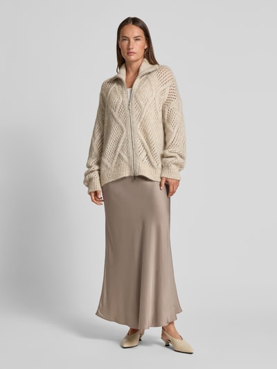 Emily Van den Bergh Maxirock aus Viskose mit elastischem Bund Mittelbraun 1