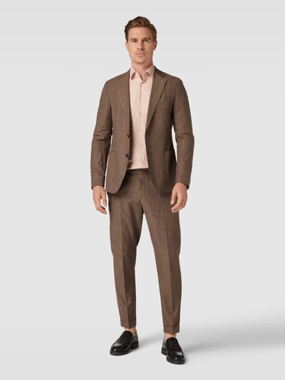 CK Calvin Klein Slim Fit Business-Hemd mit Label-Stitching Beige 1