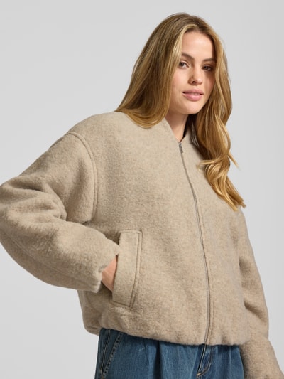 Jake*s Casual Bomberjack met opstaande kraag Beige gemêleerd - 3