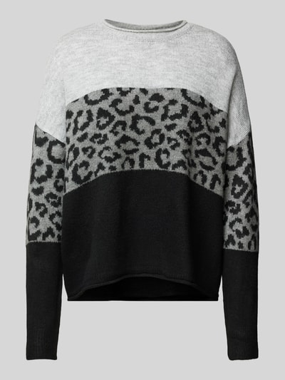 Only Pullover mit Allover-Muster Modell 'JADE' Hellgrau Melange 1