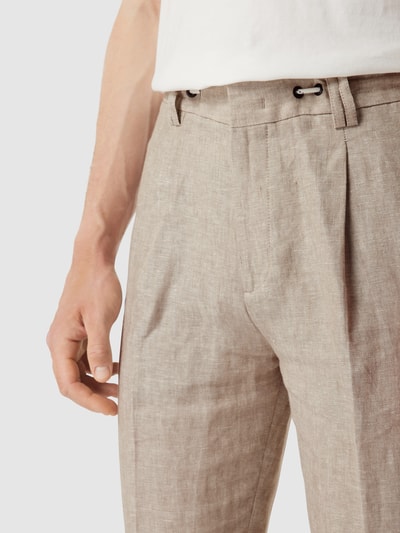 Cinque Leinenhose mit Bundfalten Stein 3