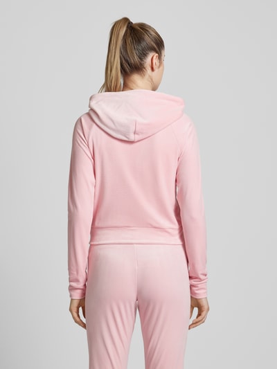 Juicy Couture Sweatjack met steekzakken en labelstitching Felroze - 5