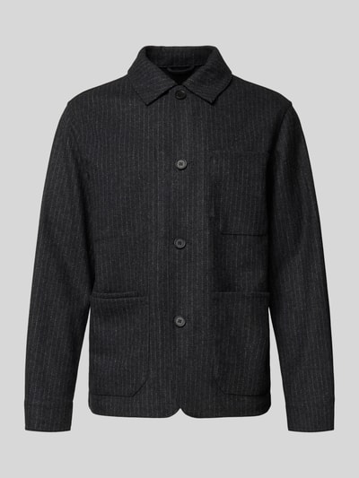 SELECTED HOMME Regular Fit Hemdjacke aus Woll-Mix mit Reverskragen Mittelgrau Melange 2