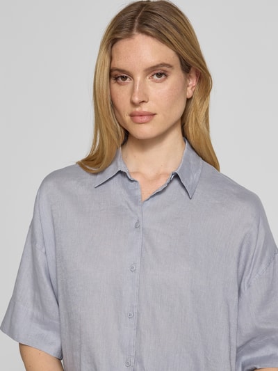 Drykorn Relaxed fit linnen blouse met extra brede schouders Lichtblauw - 3