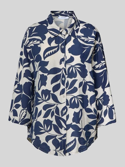 ZABAIONE Bluse mit Knopfleiste und 3/4-Arm Marine 2