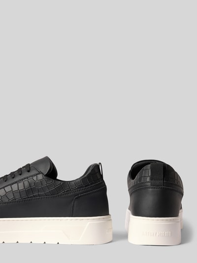 Produktfoto, Sneaker aus echtem Leder Modell 'FLINT' von Antony Morato mit Schnürverschluss, Schlangenmuster, Plateausohle, Label-Detail, Herrenschuh
