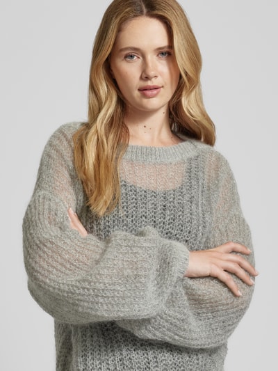 BOSS Strickpullover mit U-Boot-Ausschnitt Modell 'Fablura' Hellgrau 3