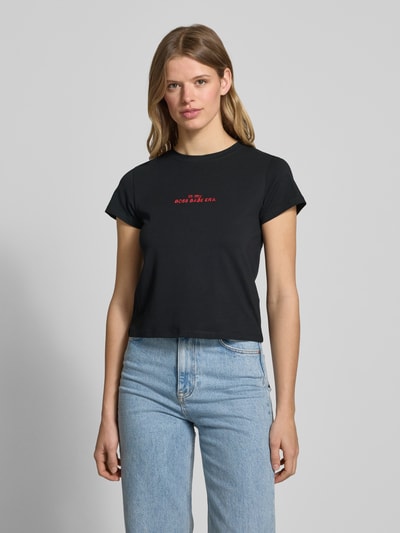 Review T-Shirt mit Statement-Stitching Black 4