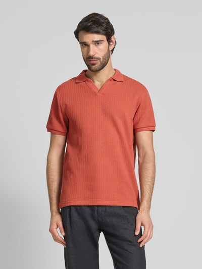 MCNEAL Koszulka polo o kroju regular fit z dekoltem w serek Terakotowy 4