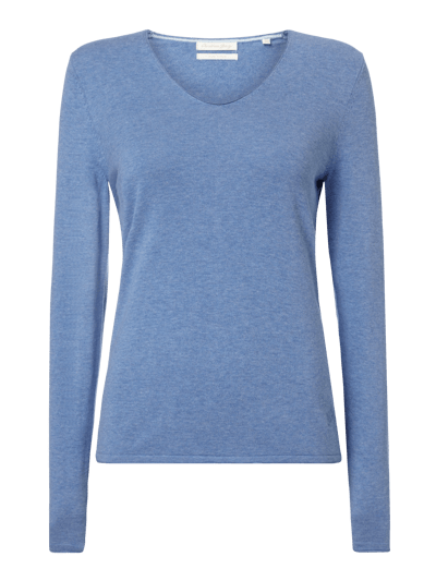 Christian Berg Woman Pullover mit abgerundetem V-Ausschnitt Jeansblau Melange 1