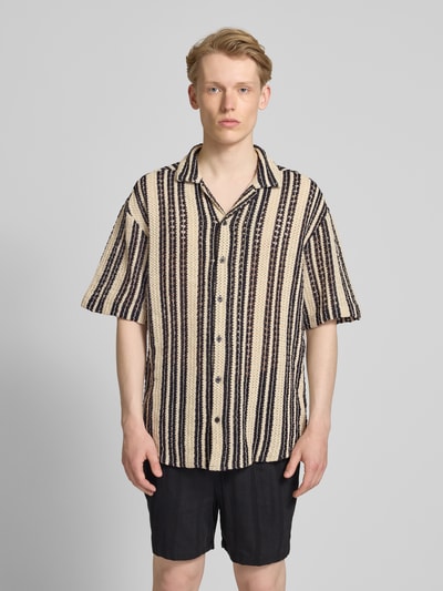 Only & Sons Regular fit vrijetijdsoverhemd met reverskraag, model 'DANI' Zwart - 4