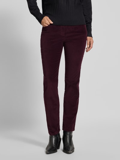 Raphaela By Brax Flared Fit Cordhose mit Viskose-Anteil Modell 'PAMINA' Bordeaux 4