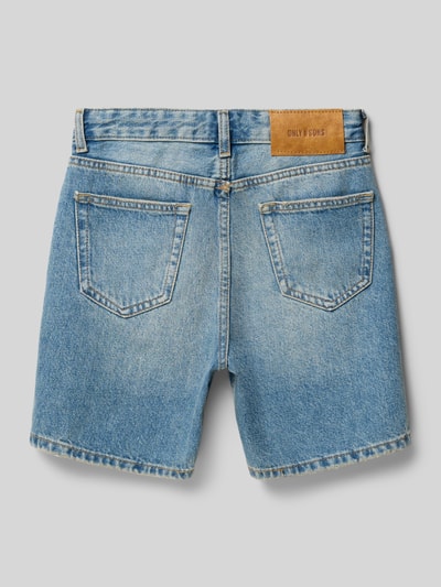 Produktfoto, Straight Leg Jeansshorts aus reiner Baumwolle Modell 'EDGE' von Only & Sons, helle Denim-Optik, 5-Pocket-Design, Twill, Kinder