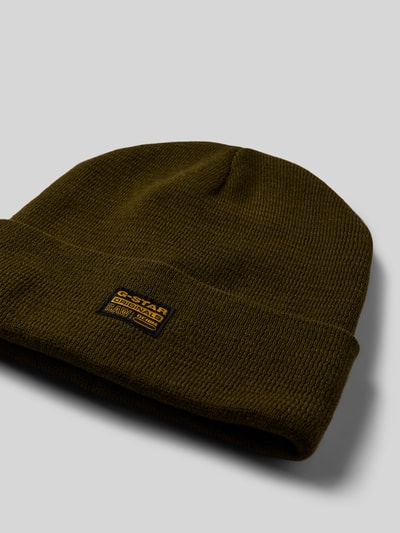 G-Star Raw Beanie mit Label-Patch Modell 'Effo' Oliv 2