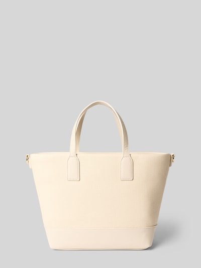 Produktfoto, Shopper mit Label-Applikation Modell 'ATENA' von VALENTINO BAGS aus beigem, strukturiertem Material mit Tragehenkeln und Schulterriemen