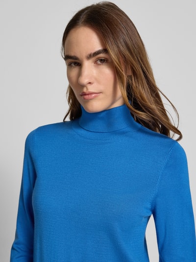 Jake*s Casual Bluzka z długim rękawem o kroju slim fit z mieszanki wiskozy z efektem dzianiny Niebieski 3