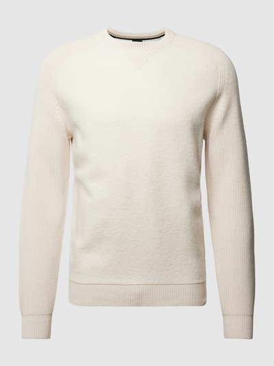 BOSS Gebreide pullover met ribboorden, model 'Matero' Offwhite - 2