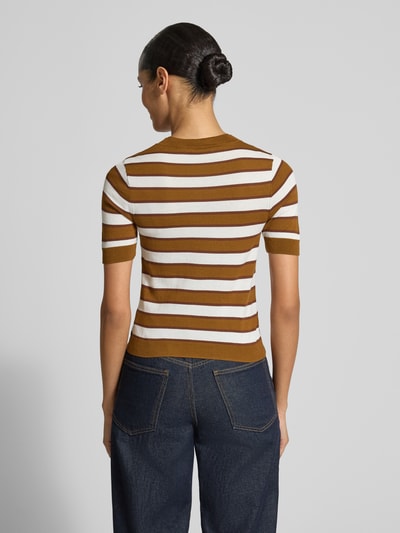 MANGO Strickshirt mit Rundhalsausschnitt Modell 'COPENH' Camel 5