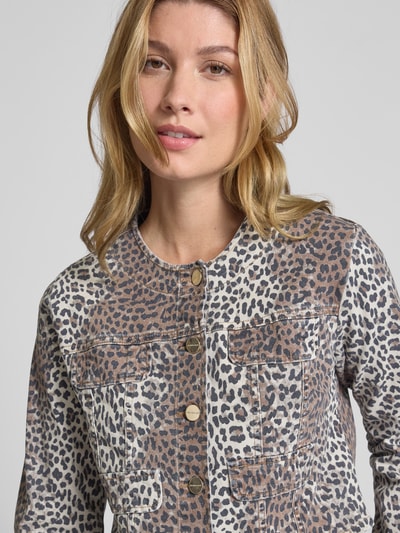 Rich & Royal Jeansjack met gestileerde klepzakken Beige - 3