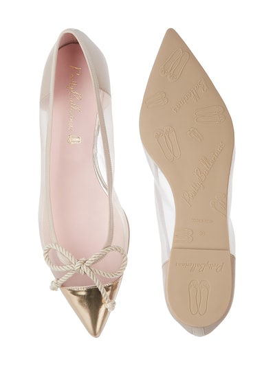 Pretty Ballerinas Ballerinas aus Leder und Mesh Gold 5